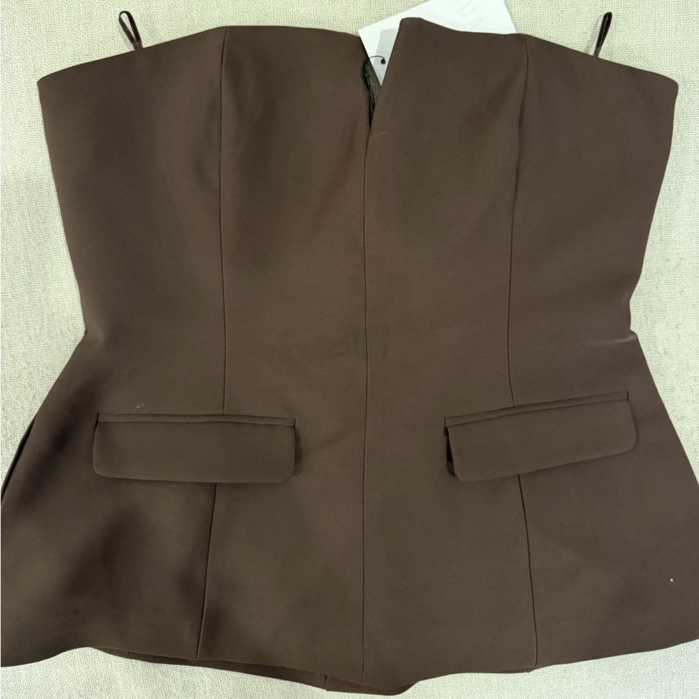 ZARA brown strapless top